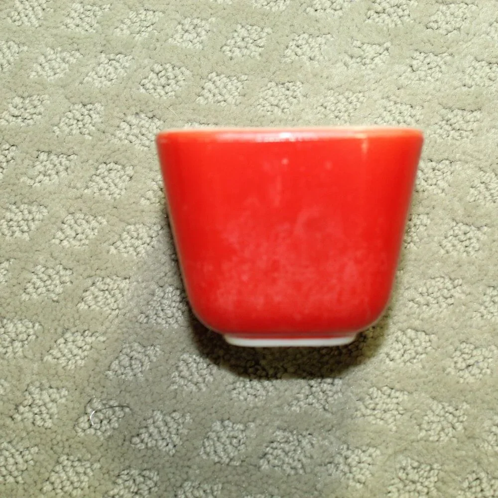 Vintage Pyrex Small Red Refrigerator Dish 501 Fridgie No Lid